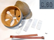 Leather light brown liner helmet Adrian15, chinstrap, corrugated spacers, size60