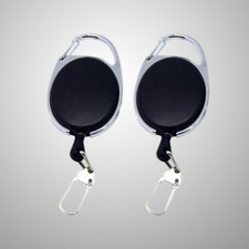 2 Pcs Key Holder Rings Keychain Retractable Heavy badge Reel
