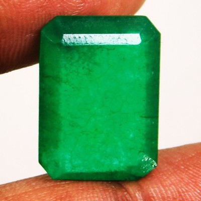 Certified 18.00 Ct Natural Emerald Shape Colombian Green Emerald loose Gemstone