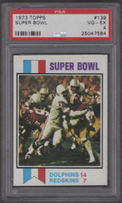 1973 Topps SUPER BOWL SB VII PSA 4 HTF Miami Dolphins Undefeated 17-0 season '72