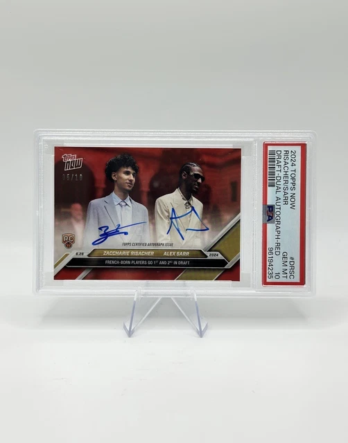 💥 Zaccharie Risacher & Alex Sarr SSP RC DRAFT AUTO /10 PSA 10💥 **POP 1**
