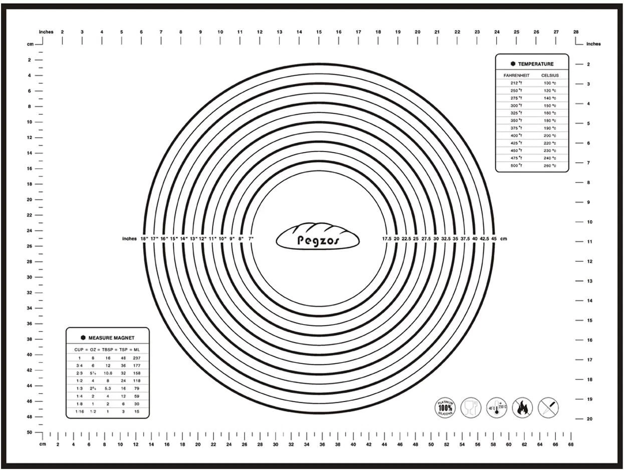 Pastry Mat XX-Large 32’’x24 Non-Slip Silicone Fondant Sheet Sticks to Countertop