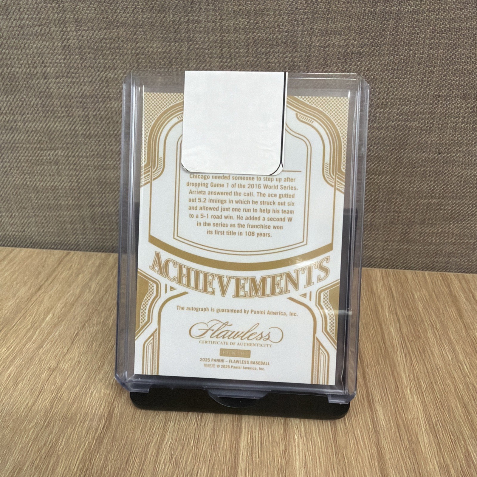 2025 Flawless Baseball Achievements Jake Arrieta Auto Green /5 Chicago Cubs MLB  view 2