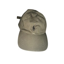 Polo Ralph Lauren Chino Sports Baseball Hat Olive Green Pony Logo Adjustable Cap