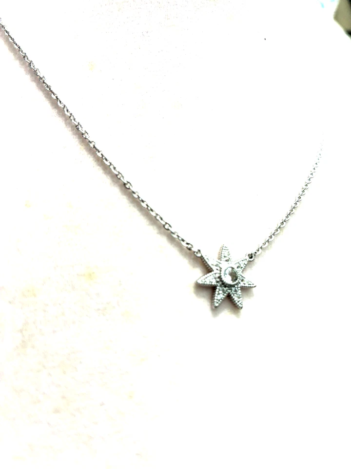 JUDITH RIPKA LITTLE LUXURIES COLGANTE ESTRELLA CON TOPACIO BLANCO, ESTERLINA (M4810-52) Foto 2 de 4