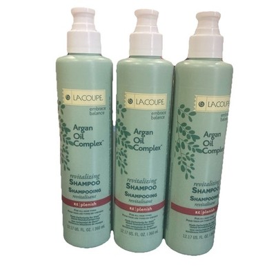 3 Pack LaCoupe Argan Oil Complex Shampoo For All Hair Types 12.17 Us FL Oz