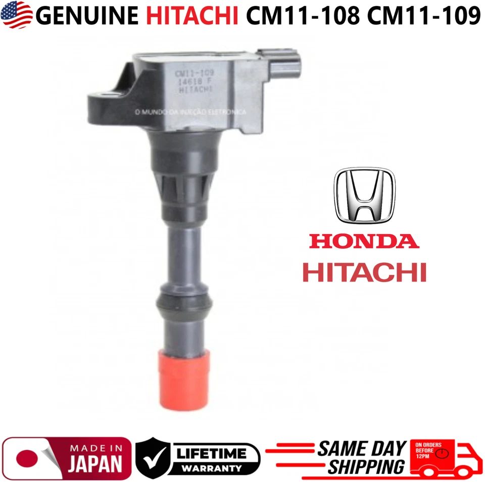 Bobinas de encendido GENUINAS HITACHI DELANTERAS Y TRASERAS para Honda Civic 2003-2011 1,3 L I4 Foto 3 de 4