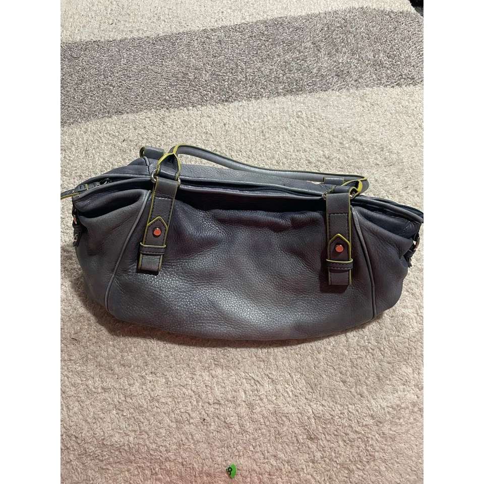 Bolso de Hombro Hobo Lodis Vintage Y2K Cuero Bohemio Azul Gris Brillo Metálico Foto 3 de 4