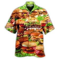 Food Good Mood Delicious Hamburger Unisex Hawaiian Shirt