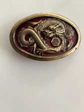 Vintage Dragon Motif Brass  Resin Belt Buckle. Dated: 1978 Ltd. Edition. USA.