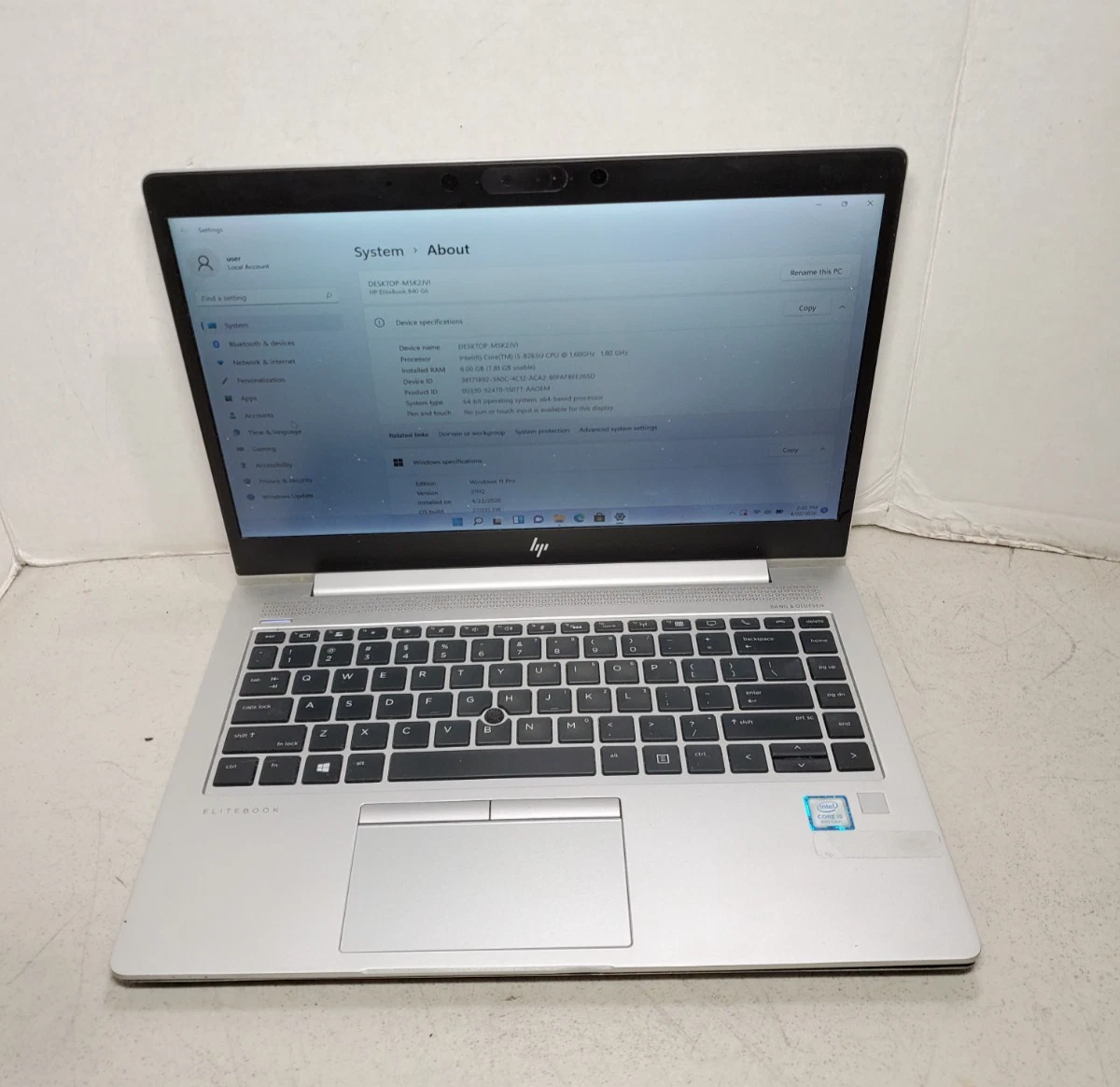 HP Intel Core i5 8th Gen. PC Laptops & Netbooks 256 GB SSD