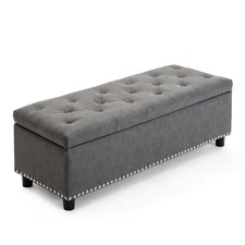 Storage Ottoman Storage Bench Fabric Large Storage Chest Bedroom Bench Footrest