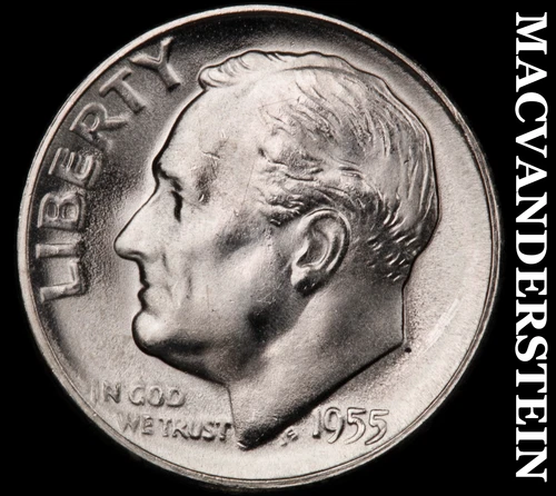 1955-S Roosevelt Dime- Silver- Choice Gem Brilliant Uncirculated Luster #i9002