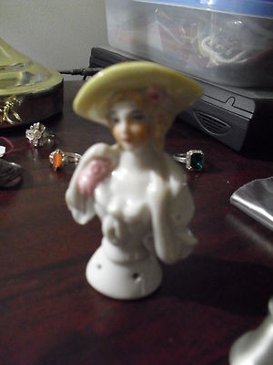 1930s Porcelain Germany 558 Half Doll Pin Cushion Doll