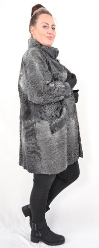 US5217 REAL SWAKARA PERSIAN LAMB FUR JACKET GRAY RANCH PERSIAN LAMB SIZE XL - Picture 18 of 24