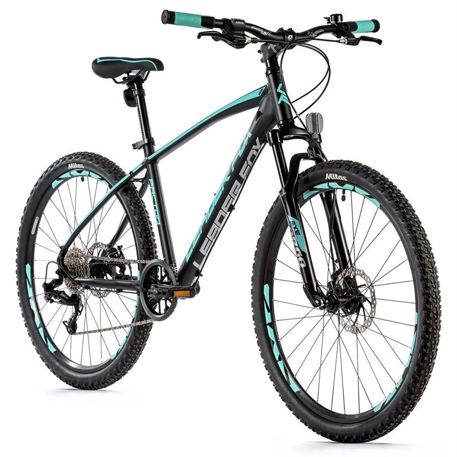 26 Zoll Alu Leader Fox Factor 8 Gang MTB Scheibenbremsen R36 cm Schwarz Türkis - Bild 1 von 1