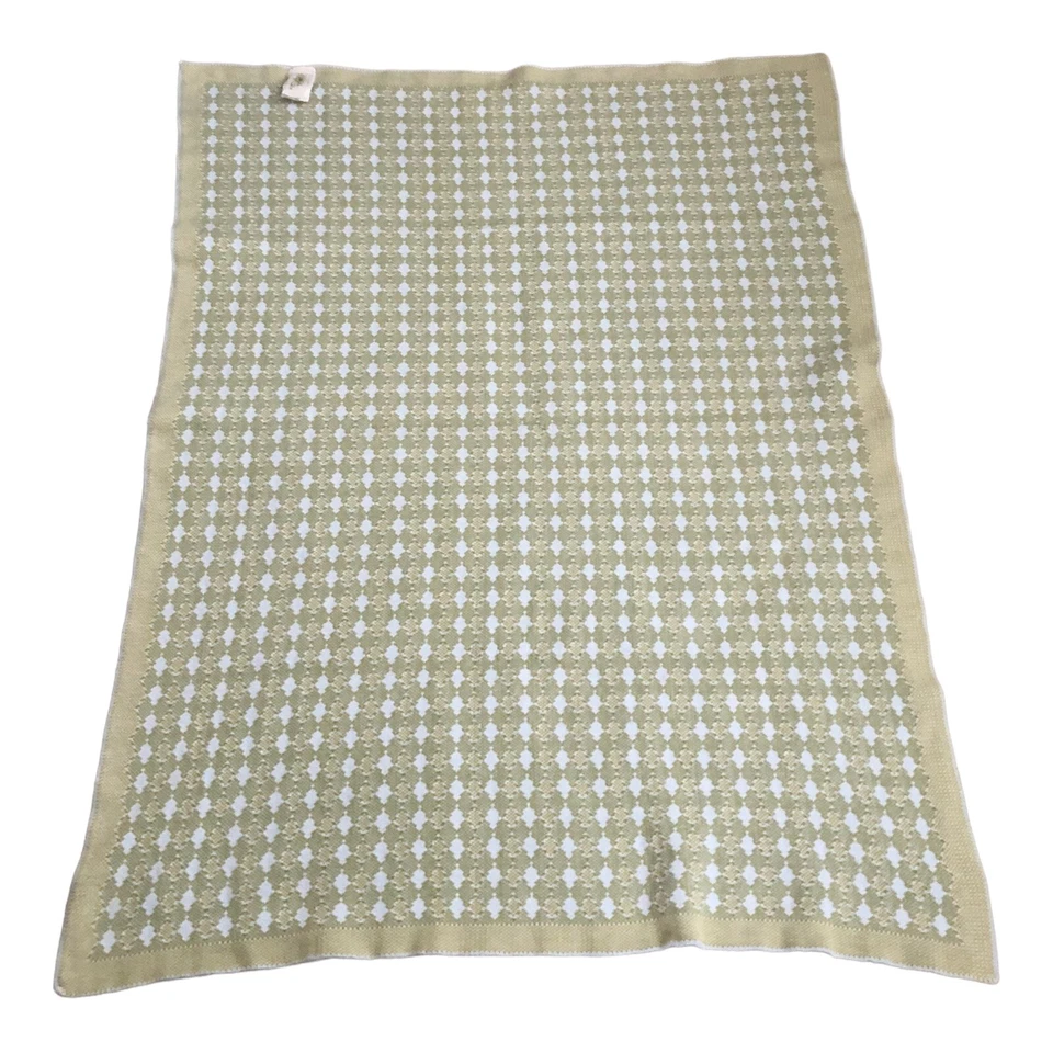 Migi Blue Green Diamond Pattern Argyle Baby Blanket 100% Cotton 28 X 39 Inches - Image 2 of 4