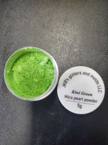 Kiwi Green Mica Pearl Powder 5 grams in a jar - Picture 5 of 12