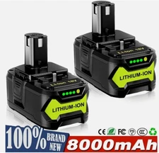 2 PCS For RYOBI P108 18V 8.0Ah High Capacity Battery 18Volt Lithium-Ion One Plus