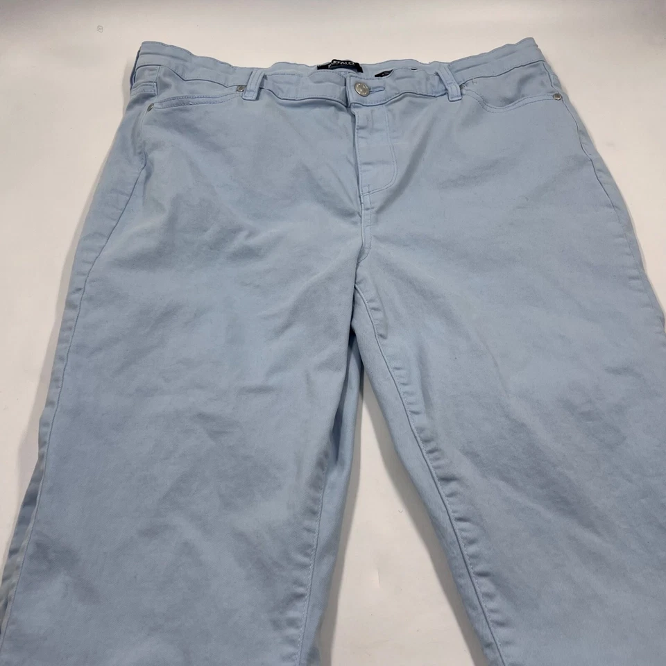 Buffalo Bitton Womens Havana Pants Size 14 Light Blue Skinny Leg Flat Front - Image 2 of 4