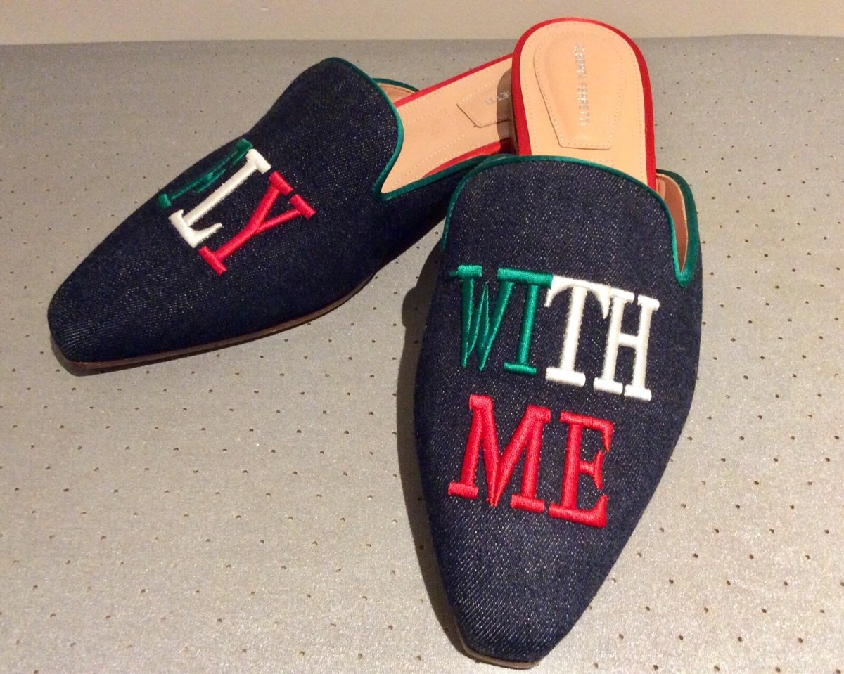 NEW ALBERTA FERRETTI MULES FLATS WOMEN SHOES DENIM LEATHER IT 36 UK RRP  290