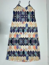 Shein Blue Beige Geometric Print Spaghetti Strap Dress Womens Size 5XL