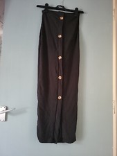 BNWT Pretty Little Thing Size 6 Black Ribbed Maxi Skirt (623/21/v)