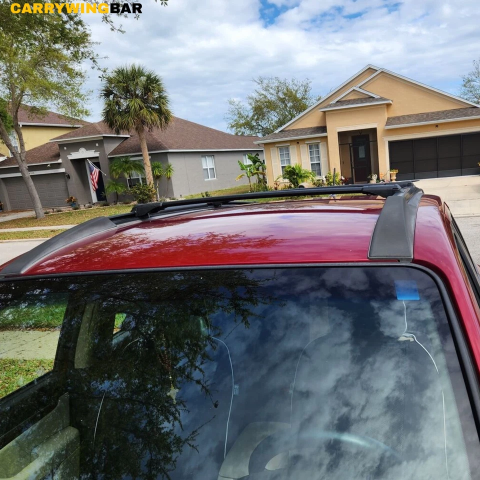 Fits Hyundai Santa Fe CM 2005-2012 Flush Roof Racks CrossBars Black Color - Image 4 of 4