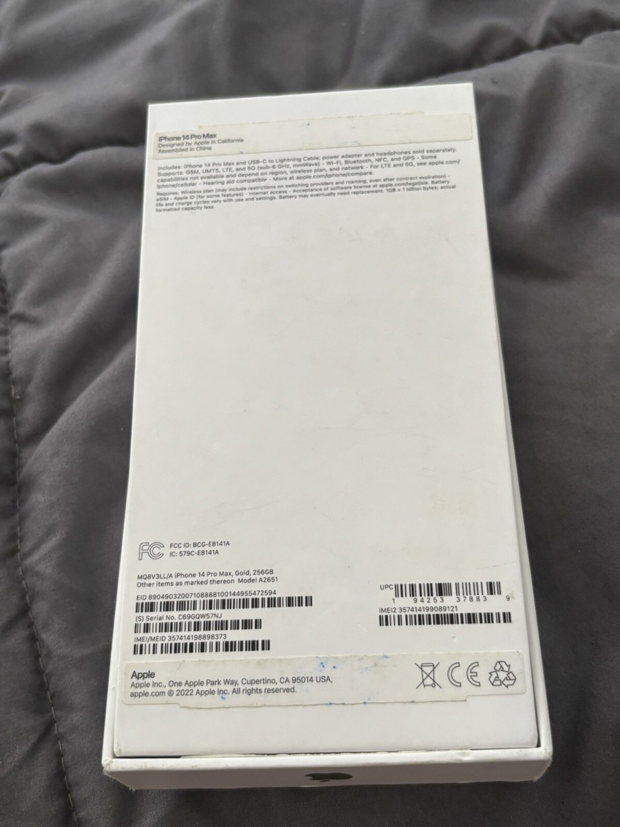 ORIGINAL Apple iPhone 14 Pro Max Gold 256g EMPTY BOX ONLY | eBay