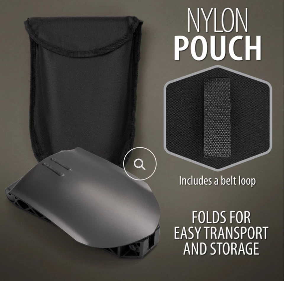 Pala Plegable 23" Acero al Carbono Portátil Estuche Compacto Jardín Camping Supervivencia Foto 3 de 4