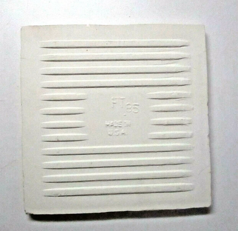 1 azulejo de pared Florida EE. UU. FT 4-3/8" cuadrado años 80 cerámica brillante pergamino beige vintage Foto 2 de 4