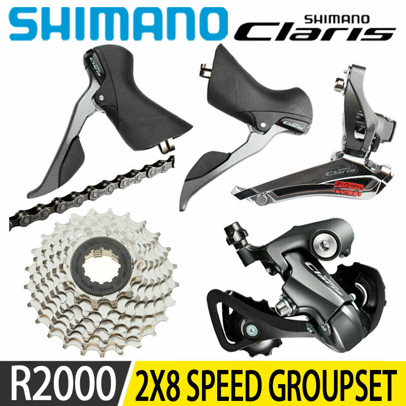 Shimano Claris R2000 2X8 Speed Road Bike Group Groupset Shifters Cassette  12-25T