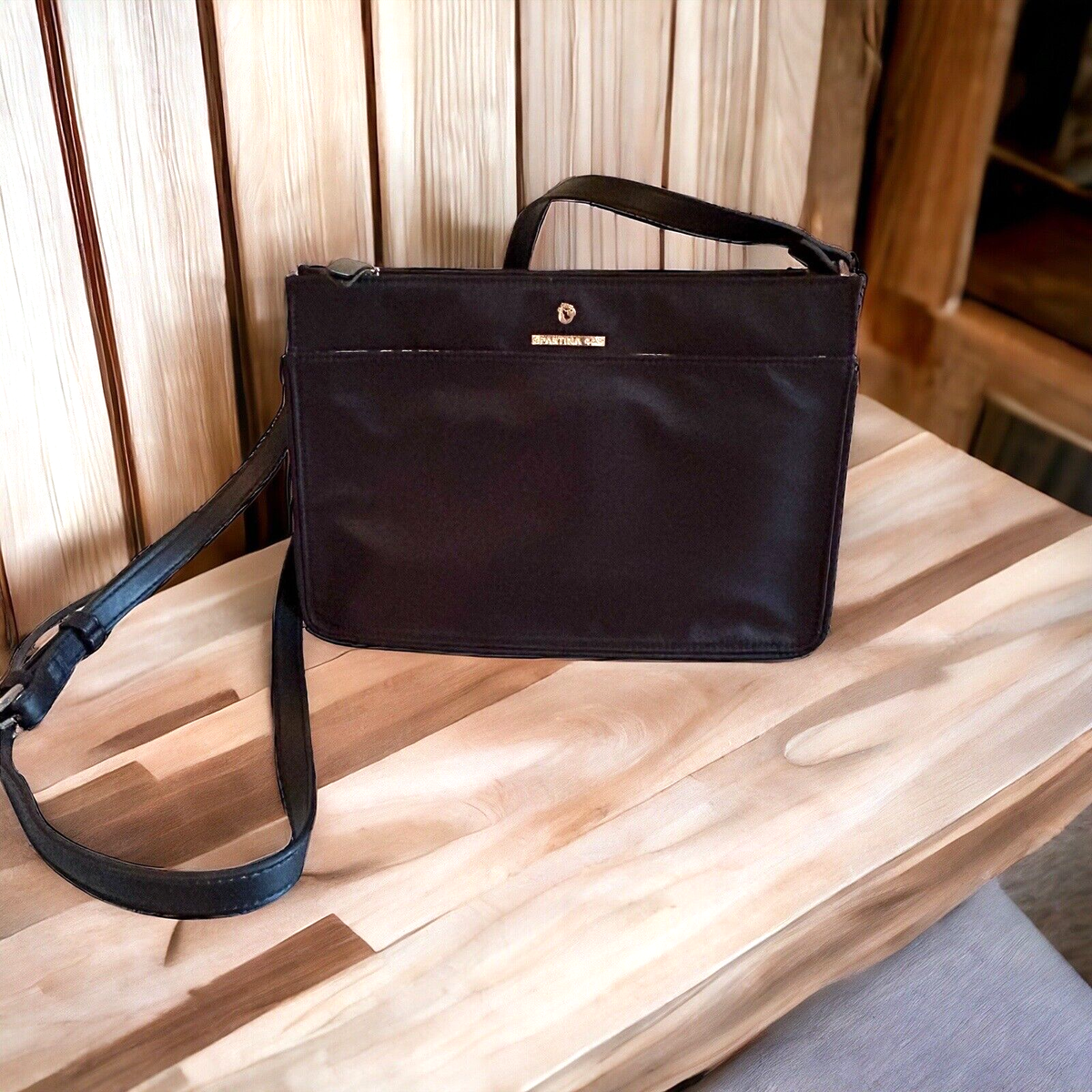 Spartina 449 Armada Crossbody Bag Evie Black Travel Easy Clean Adjustable  Pocket