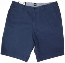 HUGO BOSS Navy Blue Shorts Mens Slice-Short Regular Fit Stretch $98 
