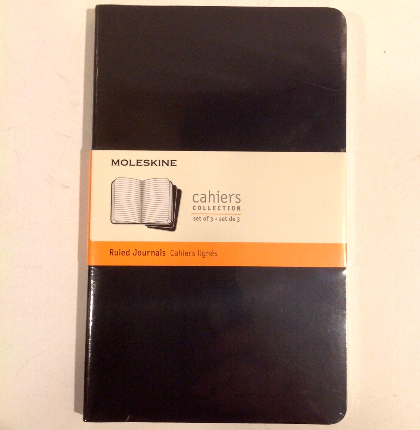 Set of 3 Moleskine Cahiers Ruled Journals BLACK 5 x 8-1/4 Softcover 80 pages NEW