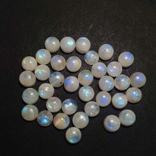 Natural Rainbow Moonstone Round Cabochon Gemstone Lot 62 Pcs 7 mm 123 CT