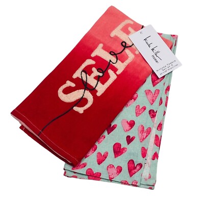 Nicole Miller Valentine's Day or Everyday Self Love Kitchen Towels Set of 2