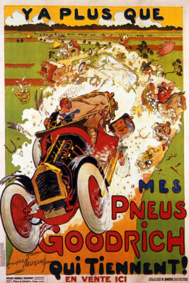 PNEUS GOODDRICH YA PLUS QUE STRONG TIRES AUTOMOBILE CAR VINTAGE POSTER REPRO