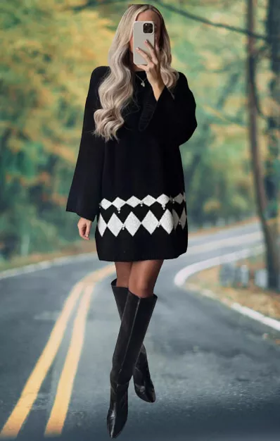 Zara black knit best sale dress