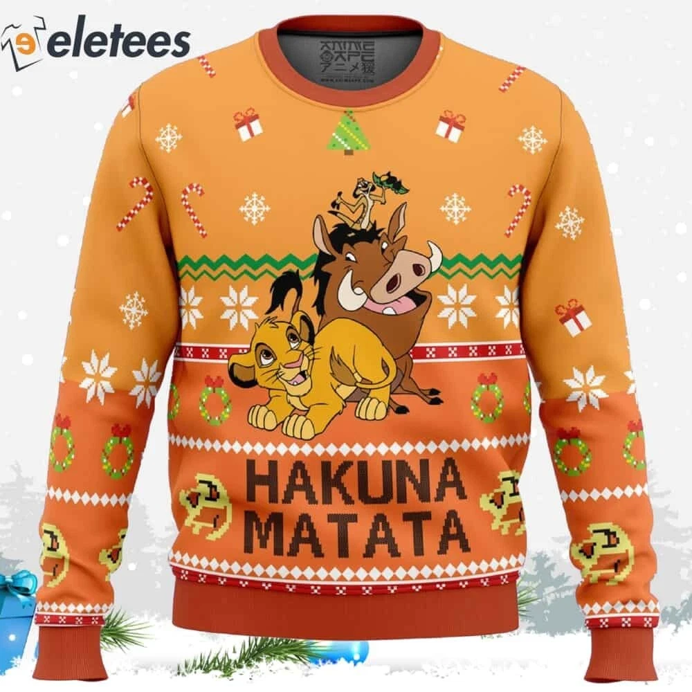 Hakuna Matata Ugly Christmas Sweater IONL1LEG