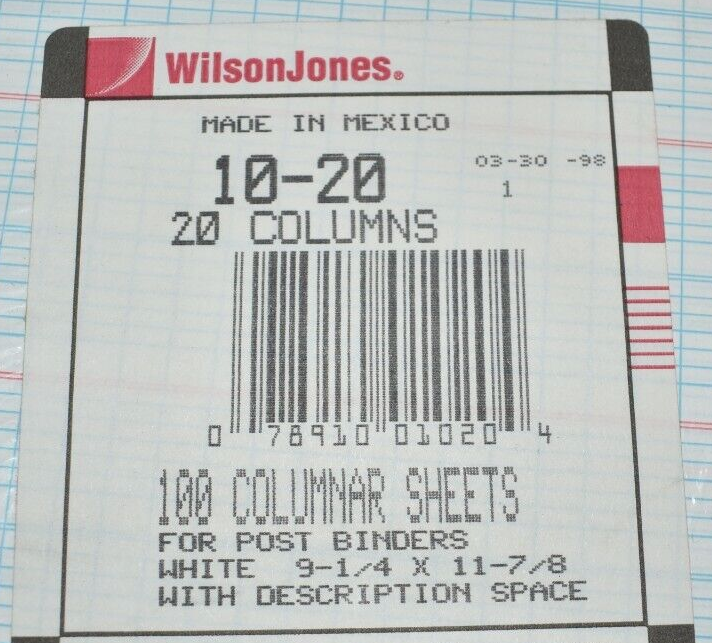 Ledger Books For Bookkeeping Wilson Jones Accounting Sheets - 20 Column ...