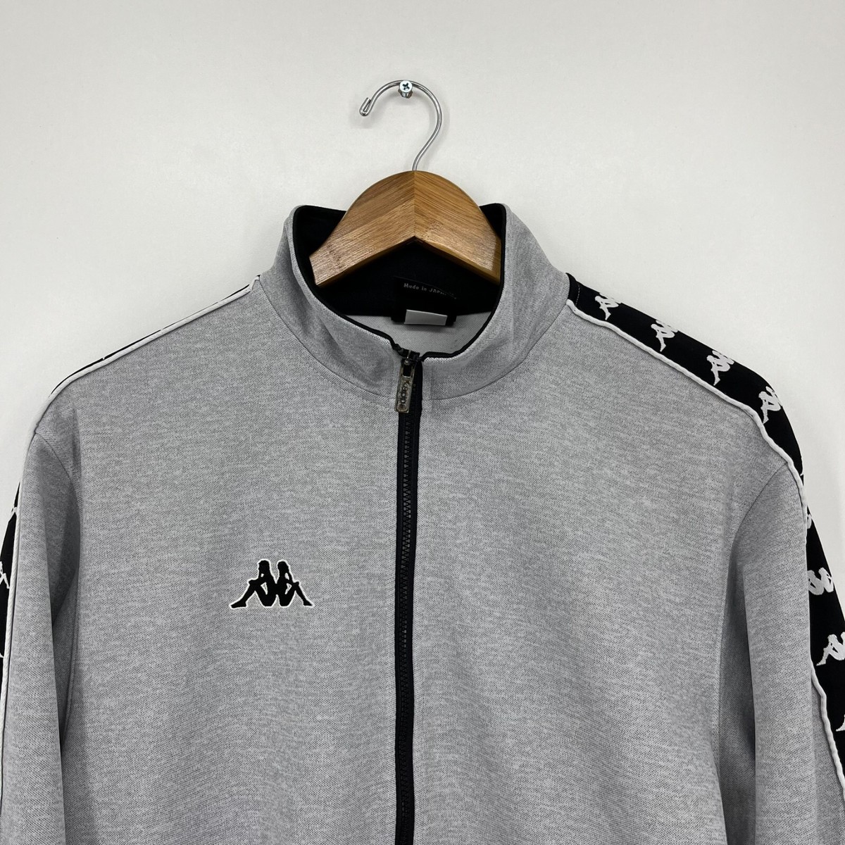 Kappa Track Jacket Men's L Gray Embroidered Logo Full Zip Kappa Track Jacket Men's L Gray Embroidered Logo Full Zip