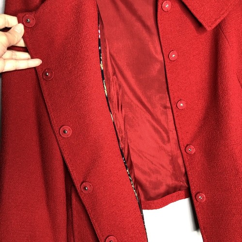 KATE HILL Red Blazer Wool Blend Portrait Collar Classic Jacket Office Business - Picture 6 of 7