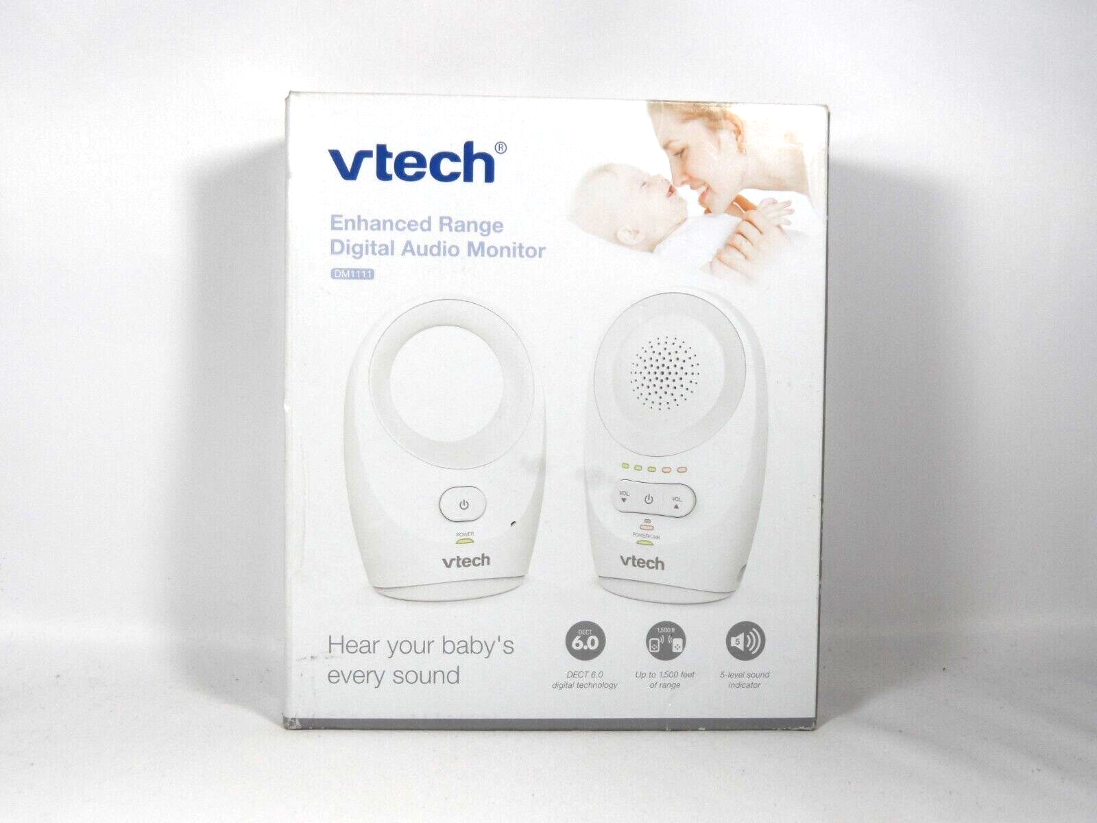 VTech DM1111 White Digital Audio Baby Monitor with Enhanced Sound