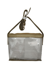 New Clear Crossbody Bag Concert Event With Gold Vegan Leather Adjustable Strap