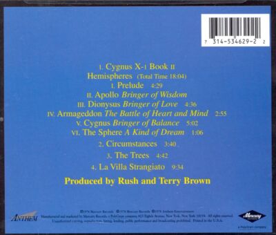 RUSH - HEMISPHERES [REMASTER] NEW CD