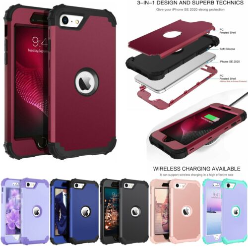 For iPhone SE 2020 4.7" Case - Shockproof Hard PC Soft TPU Armor Hybrid Cover - Afbeelding 1 van 63