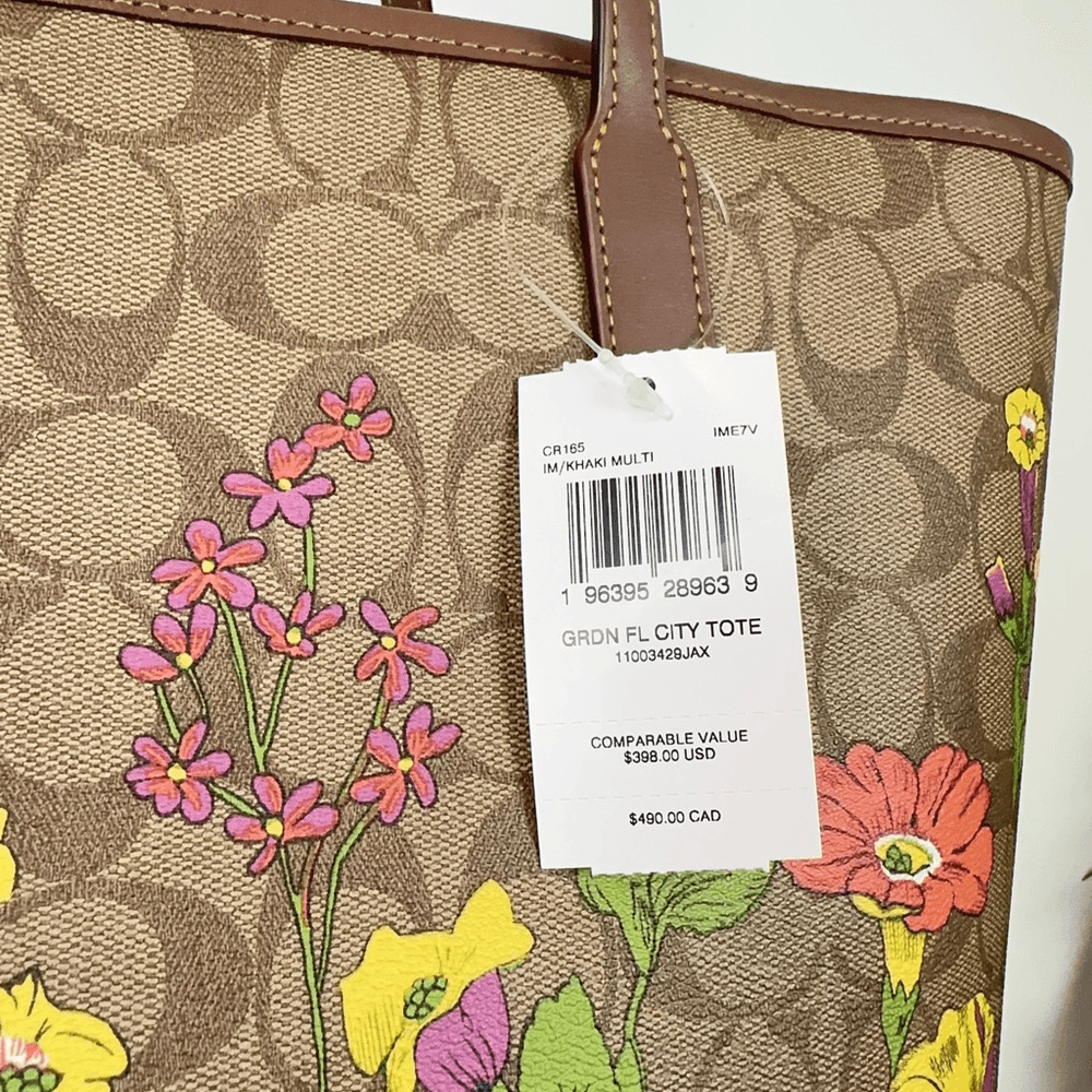 NWT Coach City Tote Bag In Signature Canvas With Floral