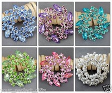 Crystal Rhinestone Brooch Christmas Wreath Flower Pin Necklace Pendant Xmas Gift