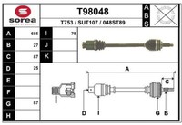 Antriebswelle FÜR Subaru Forester/Impreza/Legacy Iii/Outback / FÜR Vorderachse